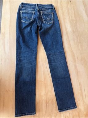 Silver Jeans Women's Straight Leg Dark Blue Denim